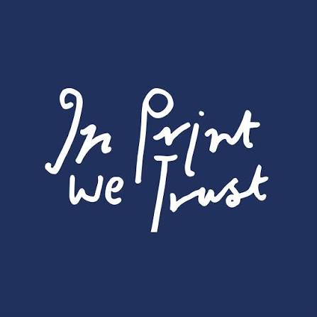 In Print We Trust fashion brand logo.